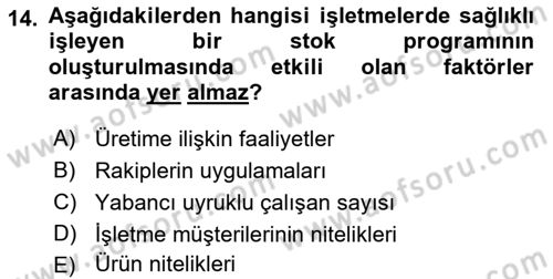Pazarlama Yönetimi Dersi 2018 - 2019 Yılı (Final) Dönem Sonu Sınav Soruları 14. Soru