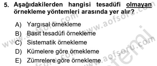 Pazarlama Yönetimi Dersi 2019 - 2020 Yılı (Vize) Ara Sınav Soruları 5. Soru