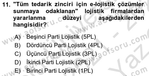 Pazarlama Yönetimi Dersi 2021 - 2022 Yılı Yaz Okulu Sınav Soruları 11. Soru