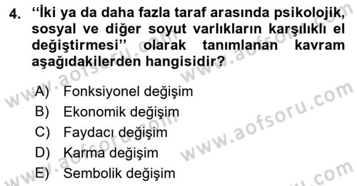 Pazarlama Yönetimi Dersi 2021 - 2022 Yılı Yaz Okulu Sınav Soruları 4. Soru