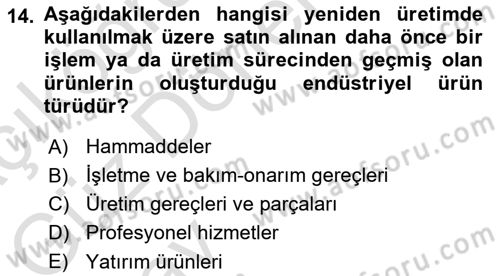 Pazarlama Yönetimi Dersi 2024 - 2025 Yılı (Vize) Ara Sınav Soruları 14. Soru