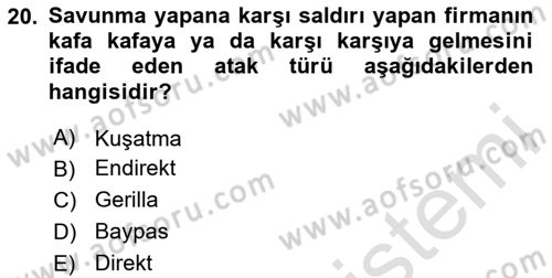 Pazarlama Yönetimi Dersi 2024 - 2025 Yılı (Vize) Ara Sınav Soruları 20. Soru