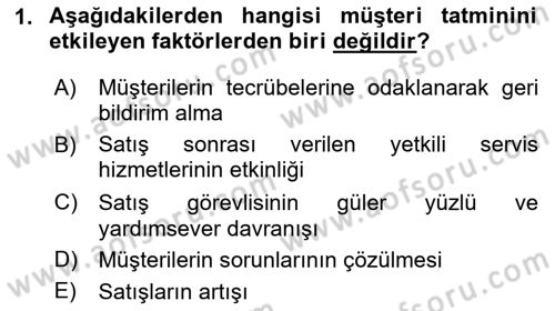 Pazarlama Yönetimi Dersi 2024 - 2025 Yılı Yaz Okulu Sınav Soruları 1. Soru