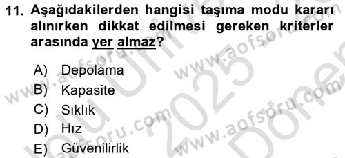 Pazarlama Yönetimi Dersi 2025 - 2026 Yılı (Final) Dönem Sonu Sınav Soruları 11. Soru