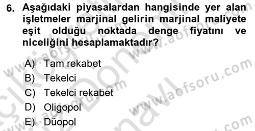 Pazarlama Yönetimi Dersi 2025 - 2026 Yılı (Final) Dönem Sonu Sınav Soruları 6. Soru