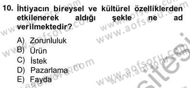 Pazarlama İlkeleri Dersi 2012 - 2013 Yılı (Vize) Ara Sınav Soruları 10. Soru