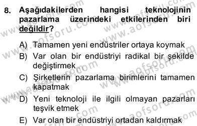 Pazarlama İlkeleri Dersi Ara Sınavı Deneme Sınav Soruları 8. Soru