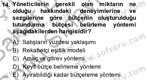 Pazarlama İlkeleri Dersi 2013 - 2014 Yılı (Final) Dönem Sonu Sınav Soruları 14. Soru