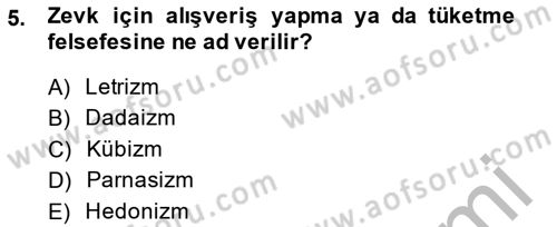 Pazarlama İlkeleri Dersi 2013 - 2014 Yılı (Final) Dönem Sonu Sınav Soruları 5. Soru