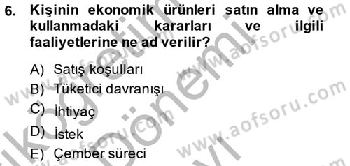 Pazarlama İlkeleri Dersi 2013 - 2014 Yılı (Final) Dönem Sonu Sınavı 6. Soru