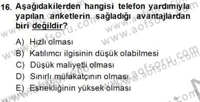 Pazarlama İlkeleri Dersi Ara Sınavı Deneme Sınav Soruları 16. Soru