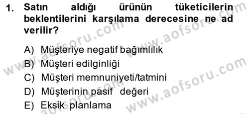 Pazarlama İlkeleri Dersi 2014 - 2015 Yılı (Final) Dönem Sonu Sınav Soruları 1. Soru