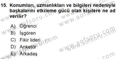 Pazarlama İlkeleri Dersi Ara Sınavı Deneme Sınav Soruları 15. Soru