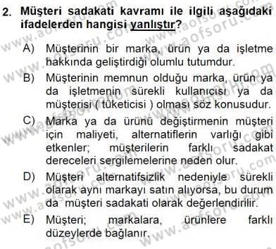 Pazarlama İlkeleri Dersi 2015 - 2016 Yılı (Vize) Ara Sınav Soruları 2. Soru
