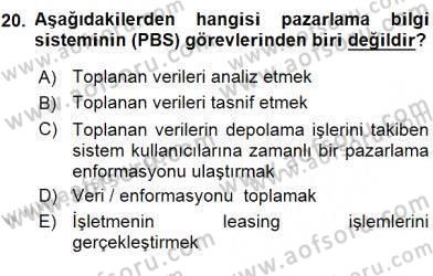 Pazarlama İlkeleri Dersi Ara Sınavı Deneme Sınav Soruları 20. Soru