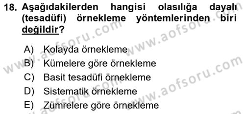 Pazarlama İlkeleri Dersi 2016 - 2017 Yılı (Vize) Ara Sınavı 18. Soru