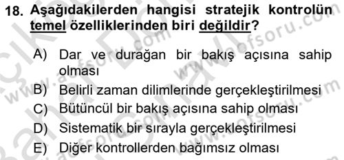Pazarlama İlkeleri Dersi 2016 - 2017 Yılı (Final) Dönem Sonu Sınav Soruları 18. Soru