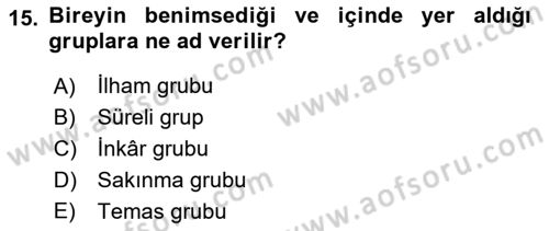 Pazarlama İlkeleri Dersi Ara Sınavı Deneme Sınav Soruları 15. Soru