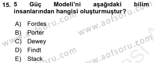 Pazarlama İlkeleri Dersi 2017 - 2018 Yılı (Final) Dönem Sonu Sınav Soruları 15. Soru