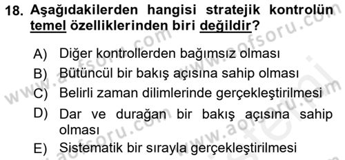 Pazarlama İlkeleri Dersi 2017 - 2018 Yılı (Final) Dönem Sonu Sınav Soruları 18. Soru