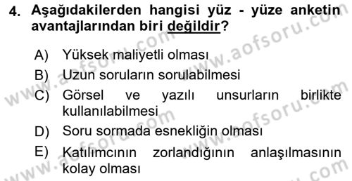 Pazarlama İlkeleri Dersi 2017 - 2018 Yılı (Final) Dönem Sonu Sınav Soruları 4. Soru
