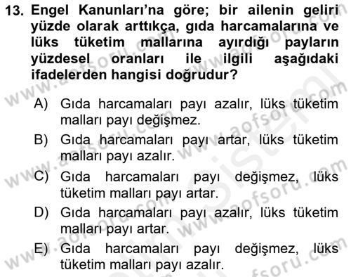 Pazarlama İlkeleri Dersi 2018 - 2019 Yılı (Vize) Ara Sınav Soruları 13. Soru