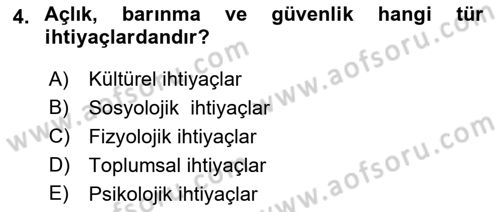 Pazarlama İlkeleri Dersi 2018 - 2019 Yılı (Vize) Ara Sınav Soruları 4. Soru