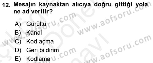 Pazarlama İlkeleri Dersi 2018 - 2019 Yılı (Final) Dönem Sonu Sınav Soruları 12. Soru