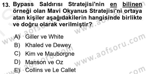 Pazarlama İlkeleri Dersi 2018 - 2019 Yılı (Final) Dönem Sonu Sınav Soruları 13. Soru