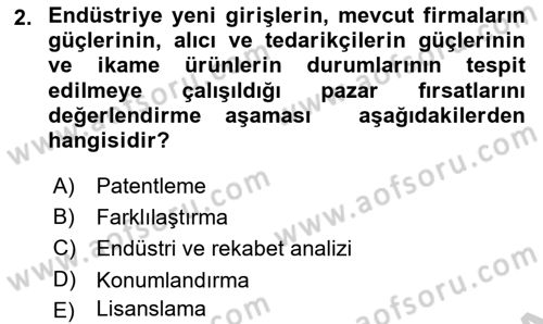 Pazarlama İlkeleri Dersi 2018 - 2019 Yılı Yaz Okulu Sınav Soruları 2. Soru