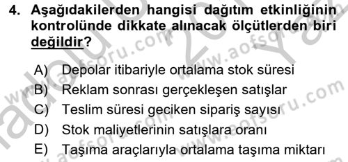 Pazarlama İlkeleri Dersi 2018 - 2019 Yılı Yaz Okulu Sınav Soruları 4. Soru