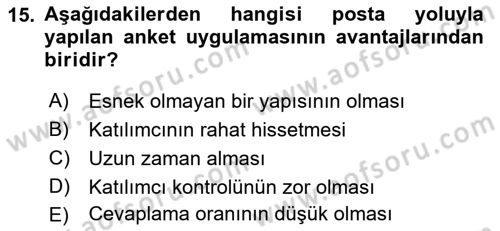 Pazarlama İlkeleri Dersi Ara Sınavı Deneme Sınav Soruları 15. Soru
