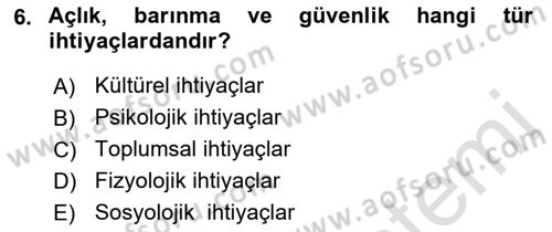Pazarlama İlkeleri Dersi 2019 - 2020 Yılı (Vize) Ara Sınav Soruları 6. Soru