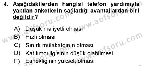 Pazarlama İlkeleri Dersi 2019 - 2020 Yılı (Final) Dönem Sonu Sınav Soruları 4. Soru