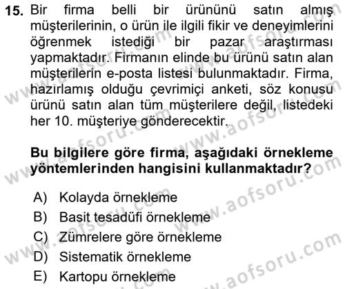 Pazarlama İlkeleri Dersi Ara Sınavı Deneme Sınav Soruları 15. Soru