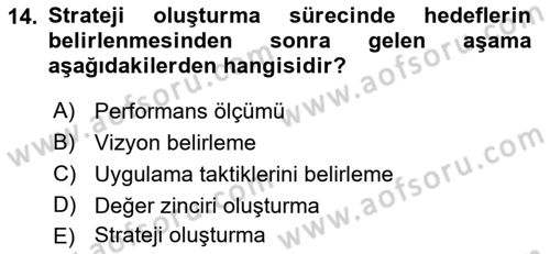 Pazarlama İlkeleri Dersi 2022 - 2023 Yılı (Final) Dönem Sonu Sınav Soruları 14. Soru