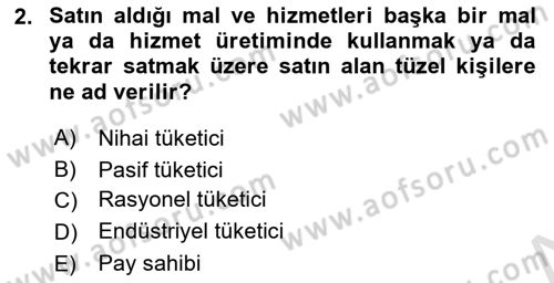 Pazarlama İlkeleri Dersi 2022 - 2023 Yılı (Final) Dönem Sonu Sınav Soruları 2. Soru