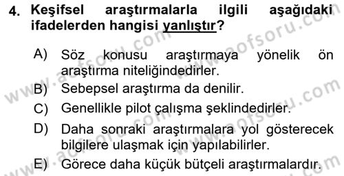 Pazarlama İlkeleri Dersi 2022 - 2023 Yılı Yaz Okulu Sınav Soruları 4. Soru