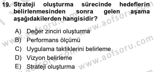 Pazarlama İlkeleri Dersi 2023 - 2024 Yılı (Final) Dönem Sonu Sınav Soruları 19. Soru