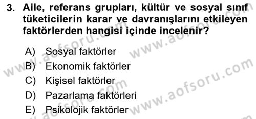 Pazarlama İlkeleri Dersi 2023 - 2024 Yılı (Final) Dönem Sonu Sınav Soruları 3. Soru