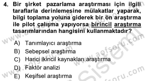 Pazarlama İlkeleri Dersi 2023 - 2024 Yılı (Final) Dönem Sonu Sınav Soruları 4. Soru