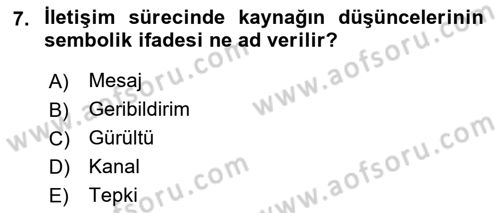 Pazarlama İlkeleri Dersi 2023 - 2024 Yılı (Final) Dönem Sonu Sınav Soruları 7. Soru