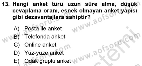Pazarlama İlkeleri Dersi Ara Sınavı Deneme Sınav Soruları 13. Soru