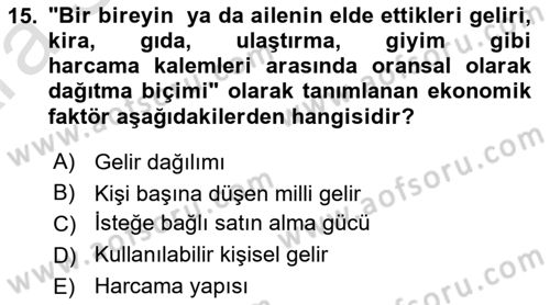 Pazarlama İlkeleri Dersi 2024 - 2025 Yılı (Vize) Ara Sınav Soruları 15. Soru
