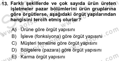 Pazarlama İlkeleri Dersi 2024 - 2025 Yılı (Final) Dönem Sonu Sınav Soruları 13. Soru