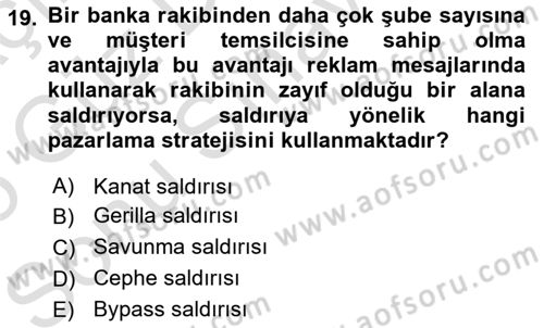 Pazarlama İlkeleri Dersi 2024 - 2025 Yılı (Final) Dönem Sonu Sınav Soruları 19. Soru