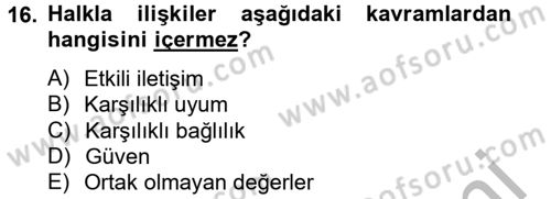 Bütünleşik Pazarlama İletişimi Dersi 2012 - 2013 Yılı (Vize) Ara Sınav Soruları 16. Soru