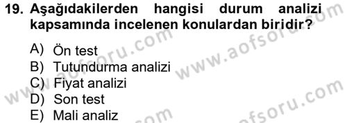 Bütünleşik Pazarlama İletişimi Dersi 2012 - 2013 Yılı (Final) Dönem Sonu Sınav Soruları 19. Soru