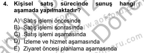 Bütünleşik Pazarlama İletişimi Dersi 2012 - 2013 Yılı (Final) Dönem Sonu Sınav Soruları 4. Soru