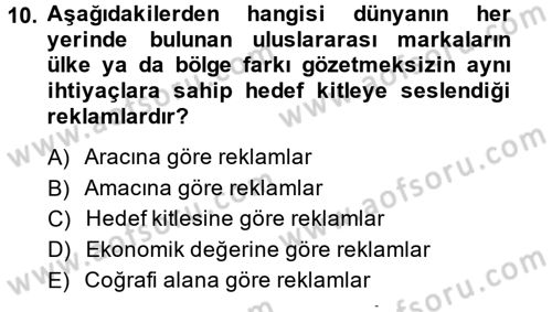 Bütünleşik Pazarlama İletişimi Dersi 2013 - 2014 Yılı (Vize) Ara Sınav Soruları 10. Soru
